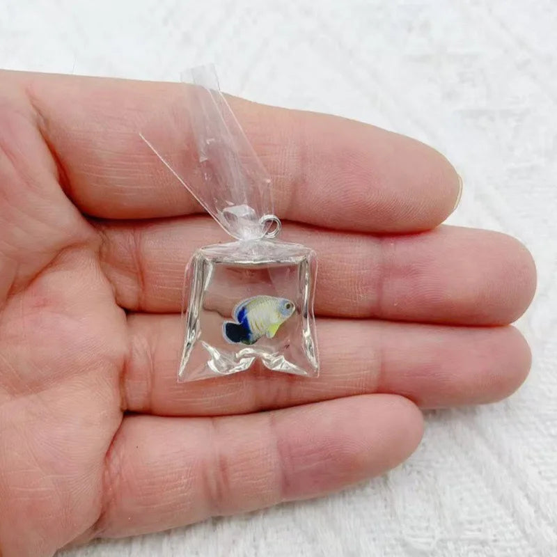 10pcs simulation transparent water bag small fish goldfish carp DIY jewelry accessories keychain pendant earrings accessories