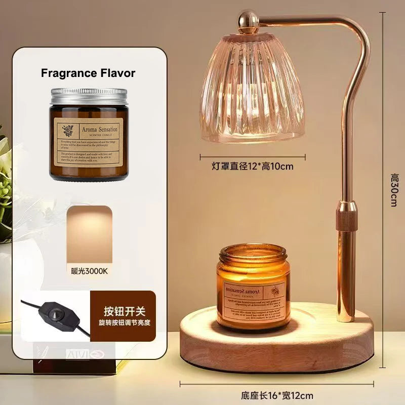 AC-220V Aromatherapy Candle Heating Lamp Deodorize 50W Dimmable Cafe Ambient Light Romantic Atmosphere Desktop Decorative Lamp