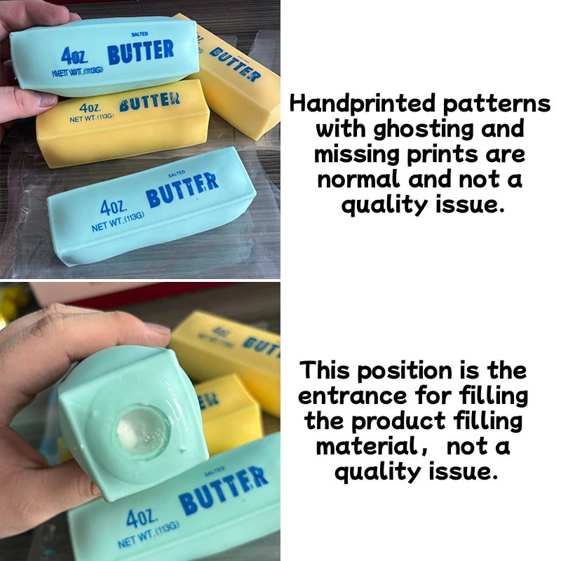 Creative Butter Stick Squishy Fidget Toy Building Block Filling No Rebound Squeeze Toy Adult Sensory Stress Relief Fidget Toy