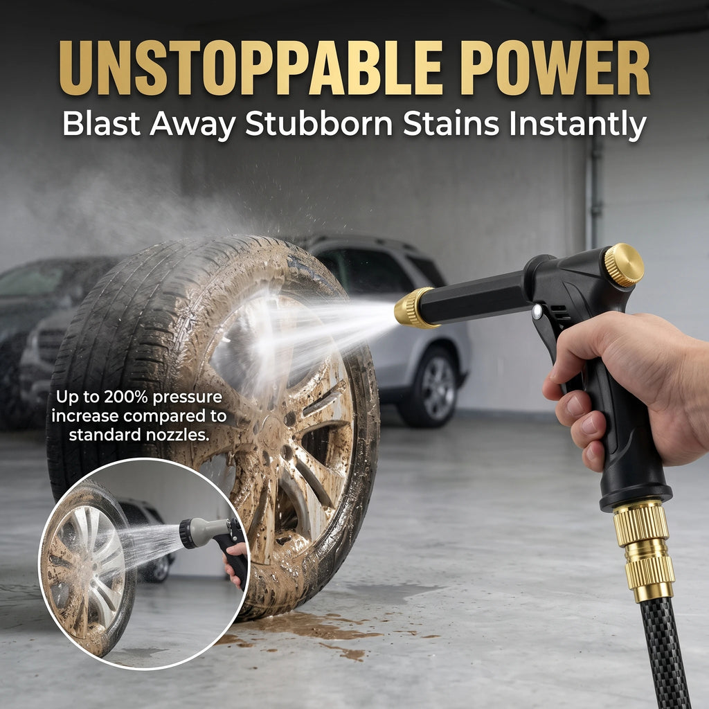 Black Gold High Pressure Car Wash Gun Brass Nozzle Water Sprayer