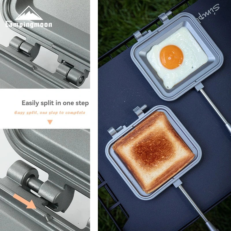 CAMPINGMOON TT-1315 Double-Sided Non-Stick Bread Sandwich Toast Clamp Multi-Purpose Camping Breakfast Clip Pan Baking Tray