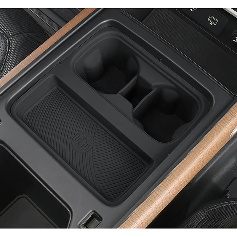 Silicone Central Control Water Cup Holder Inset Pad Wireless Charging Trim Mat For Land Rover Defender 2022-2024