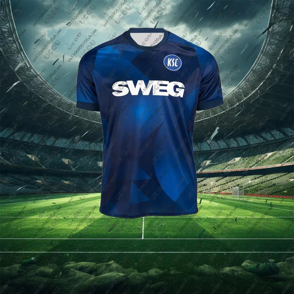 2025-26 Mens Kids Boys Germany Male Breathable Football Jersey Home Soccer Game Sport Karlsruher S-SC-C Away Quick-drying Top