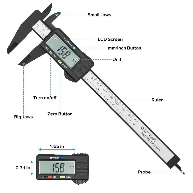Vernier Digital Caliper Tool Calibrator Pied a Coulisse Inspection Tools Job Measuring Gauging Measurement Analysis Instruments