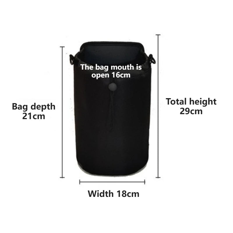 Universal Car Water Bottle & Thermos Holder For Center Console Side Mount with Storage Pocket Adjustable Strap Interior Organize