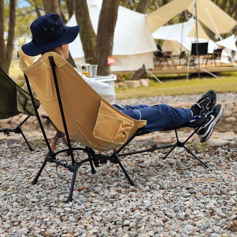 WESTTUNE Portable Camping Chair Foot Rest Stool Folding Attachable Leg Rest Recliner Lazy Retractable Accessories for Outdoor