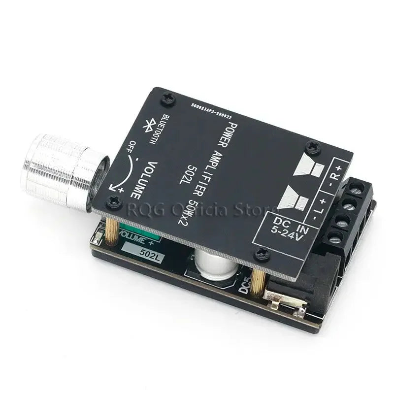 ZK-502L MINI Bluetooth 5.0 DC 5-24V Wireless Audio Digital Power amplifier Stereo board 50Wx2 Bluetooth Amp Amplificador
