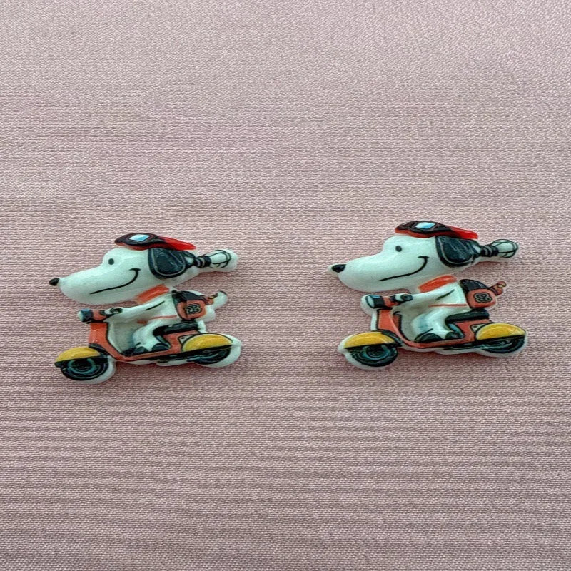 10pcs resin cute card puppy series pendant, DIY jewelry making earrings, keychain accessories