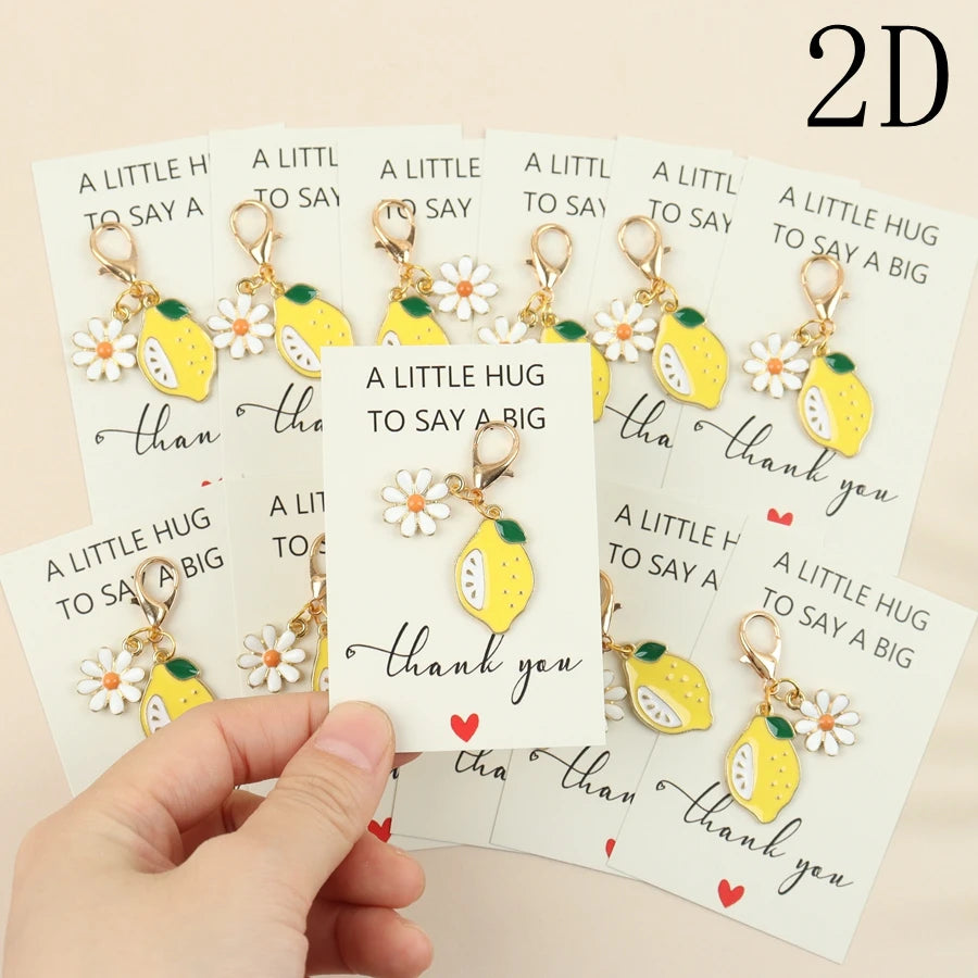 12pcs Lemon Keychains Come With Thank-You Cards, Making Them a Unique Gift of Friendship and an Inspiring Present for Family