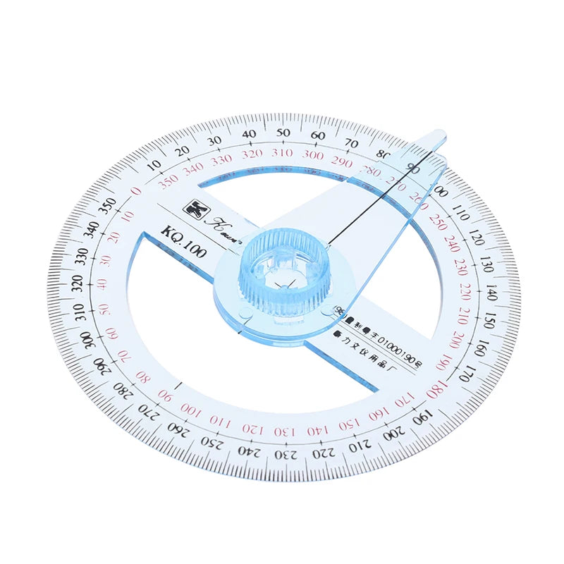 1pcs 360° Plastic Degree Protractor Angle Edge Finder Measuring Ruler Student Tool