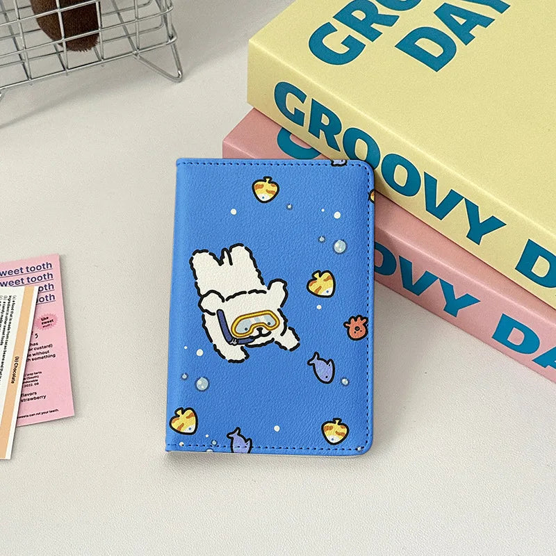 New Graffiti Dog Passport Cover Passport Holder Women Travel Accessories Portable ID Ticket Storage Bank Card Passport Wallet