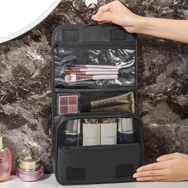 Portable Travel Multi Functional Hanging Cosmetic Bag Business Trip Washable Bag Large Capacity Dry Wet Separation Handheld Bag