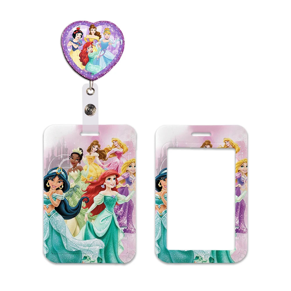 Disney Princess New Arrival Card Holder Student Keychain Girl Bus Metro Protective Case School Card Cover Kid Personalized Gifts