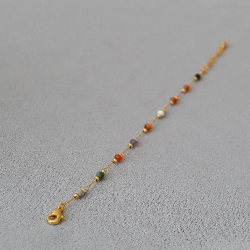 Stainless Steel Colorful Beads Bracelet For Women Gold Color Exquisite Vacation Style Wrist Chains Party Jewelry Gifts Wholesale