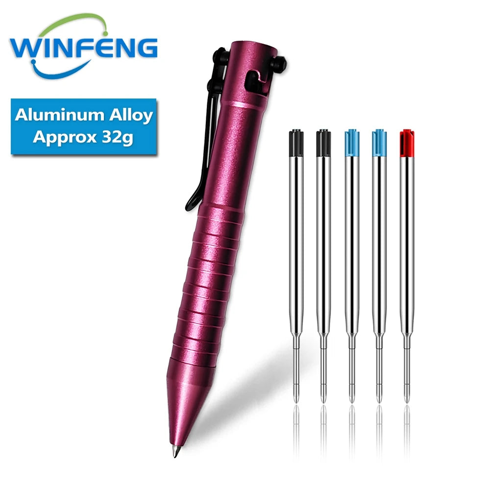 High Quality Metal Self Defense Tactical Pen Bolt Action Business Signature Ballpoint Pen Emergency Glass Breaker Survival Kits