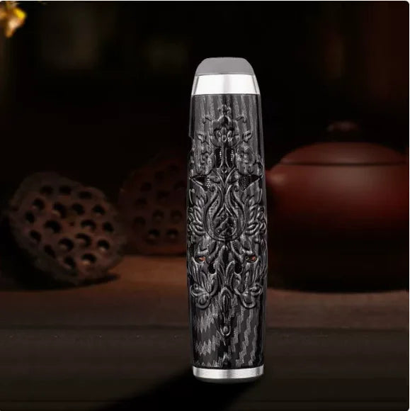 Mini Retro Print Car-Mounted Ashtray Dustproof Windproof Outdoor Lazy Person's Vehicle Ashtray