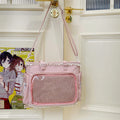 Japan Style Preppy Messenger Bag with Cute Bow Anime Shoulder Crossbody Bag For Sweet JK Girls Tote Bag