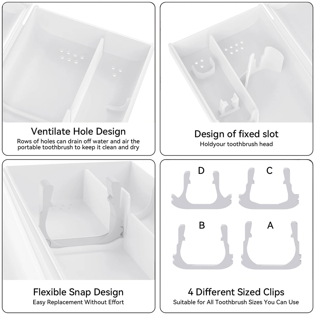 Toothbrush Travel Box Portable Toothbrush Holder Electric Tooth Brsuh Storage Box For YUNCHI SEAGO Oral B Toothbrush