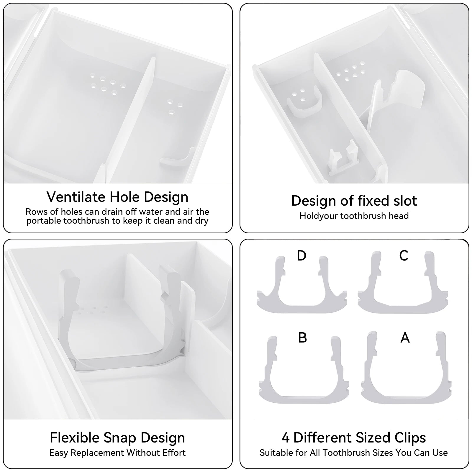 Toothbrush Travel Box Portable Toothbrush Holder Electric Tooth Brsuh Storage Box For YUNCHI SEAGO Oral B Toothbrush