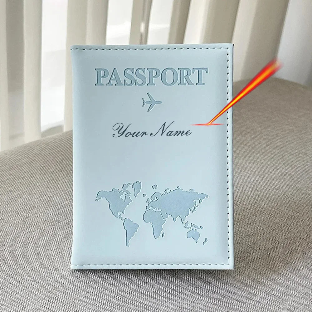 Customized EU European Union Passport Cover Couple Map Passport Book Covers Women Travel Personalised Wedding Drop Shipping