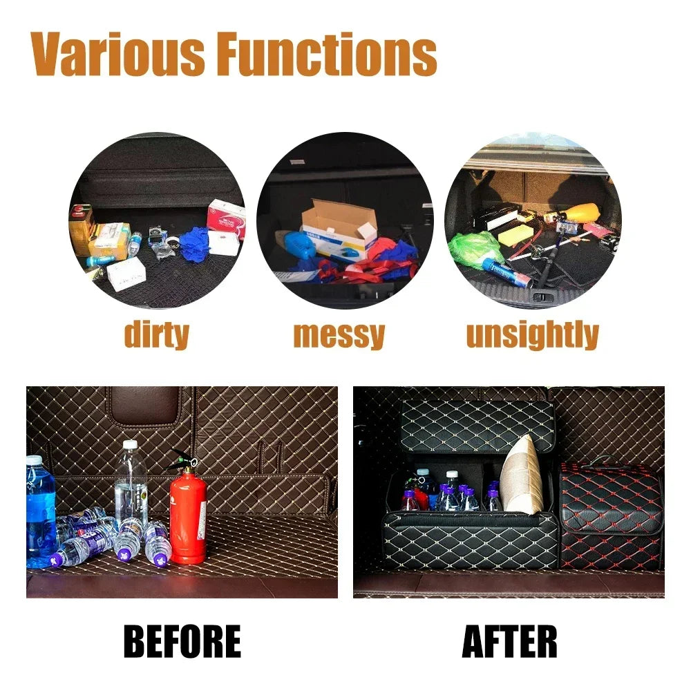 NEW Multipurpose Collapsible Car Trunk Storage Organizer With Lid Portable Car Storage Bag Car Trunk Organizer