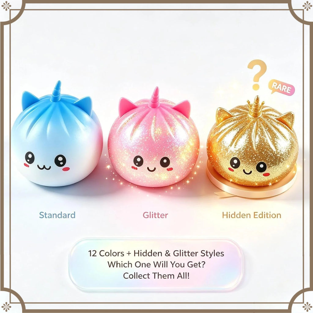 Kawaii Random 1Pc Unicorn Dumpling Squishy Mystery Box Glitter Fake Food Aesthetic Room Desk Decor Ornament Surprise Present