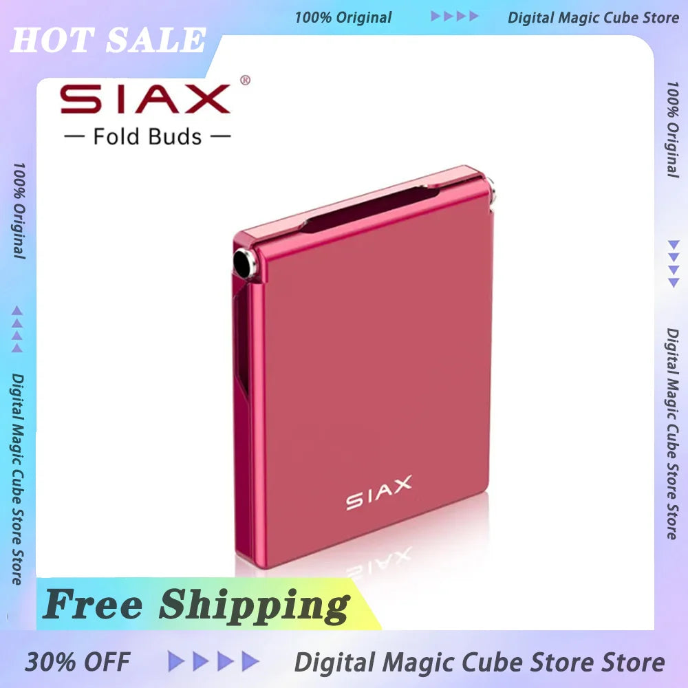 SIAX Fold Ultra-Thin Foldable In-ear Earphones Bluetooth Paper-Thin Portable Headset 2in1 Clip-On Phone Case with Earphones Gift