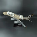 1/160 Scale Etihad A380 Airplane Diecast 47CM Resin Aircraft Model Kit Openable Door for Aviation Enthusiasts Gifts Decorations