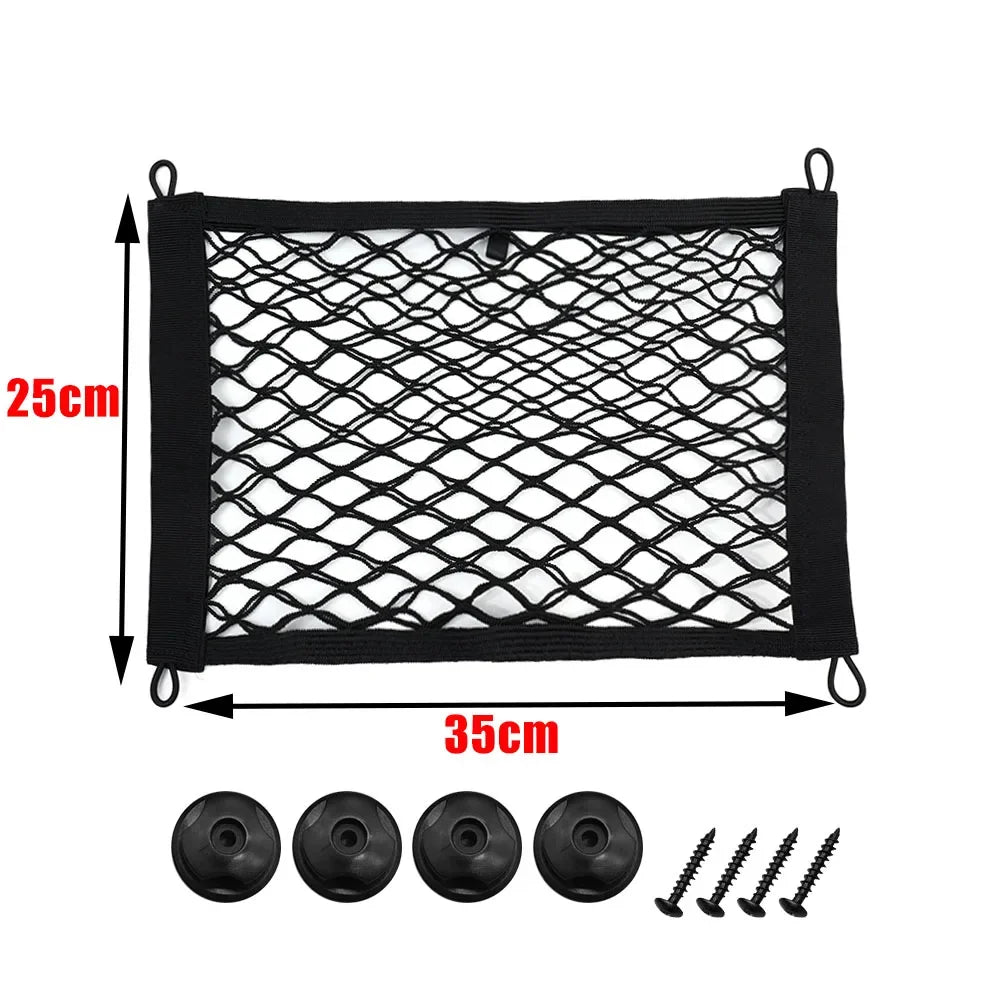 Car Storage Net Bag Phone Car Mesh Net Holder Auto Storage Boat Cargo Pocket Organizer Framed Mesh Net Pocket with Screws