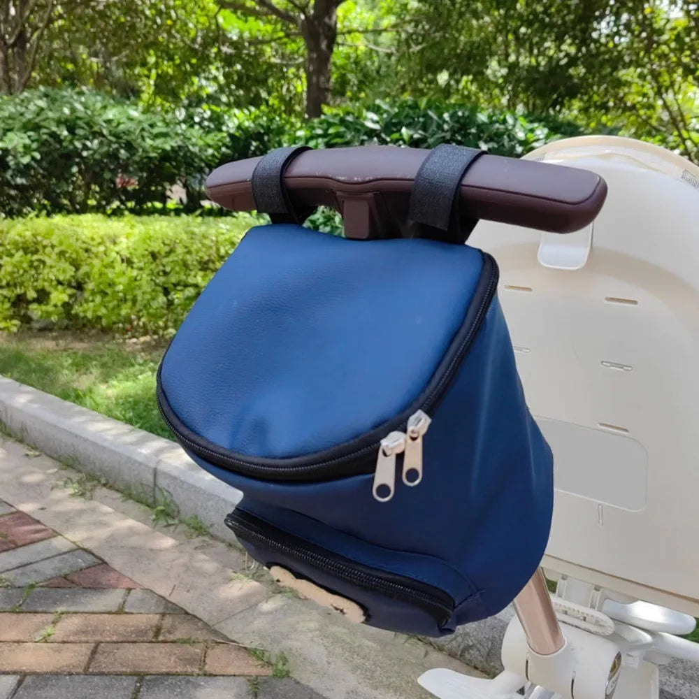Portable Waterproof Baby Stroller Hanging Bag PU Leather Large Capacity Umbrella Cart Bags Cartoon Bear Storage Bag