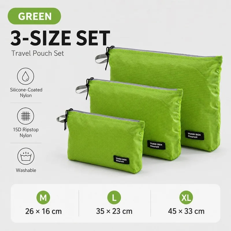 Ultralight Waterproof Travel Storage Bag Silicone Coated Nylon Organizer Pouch Clip On Camping Hiking Backpack Gear Packing Bag