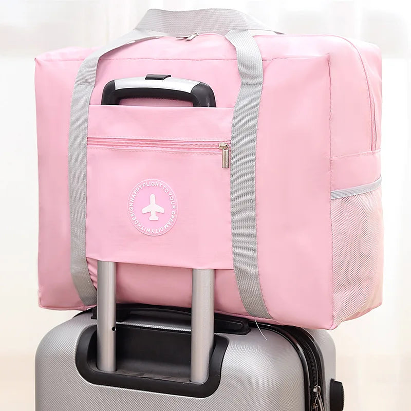 Large capacity folding travel bag hand-held luggage bag moving accept travel bag can be used for business trips drawbar storag