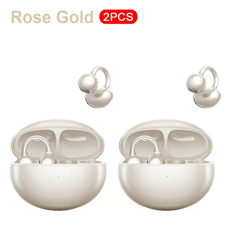 1 or 2 PCS Ear Clip Headphones Wireless Bluetooth Stereo Headset On For Android iOS Smart iPhone Xiaomi Mi Universal Headset
