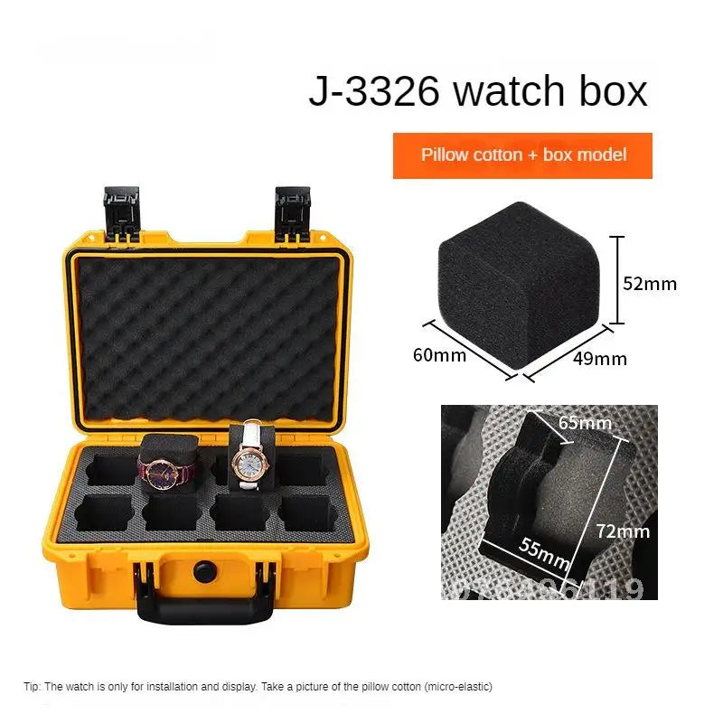 2/6/8/16/20 Slot Plastic Watch Box Safety Equipment Case Portable Tool Box Impact Resistant Case With Foam For Watches Storage