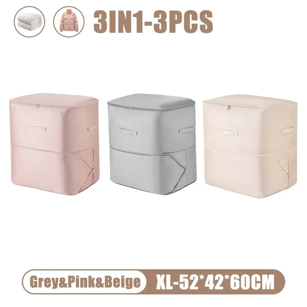 Large Compression Bag Quilt Clothes Closet Cabinet Organizer Storagepouch Ultra Space Saving Self Compression Organizer