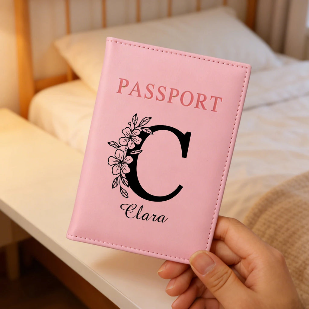 Custom Name Passport Holder For Travel,Personalized Letter Leather Passport Holder,Customized Travel Passport Holder For Women,