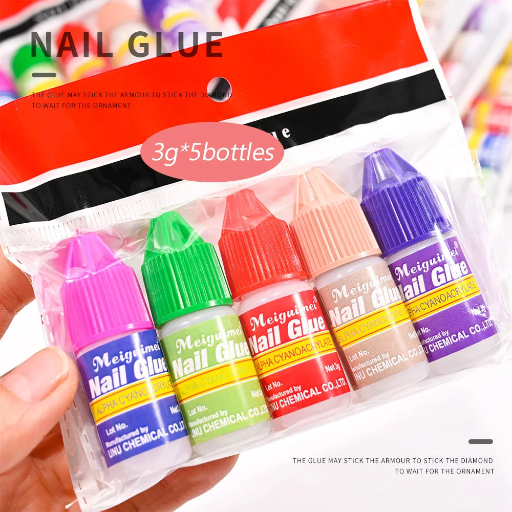 1Set*3g Fast Drying Bond Nail Glue for False Nail Tips Strong Adhesive Glue Professional Acrylic Art Nail Rhinestone Glue Gel &*