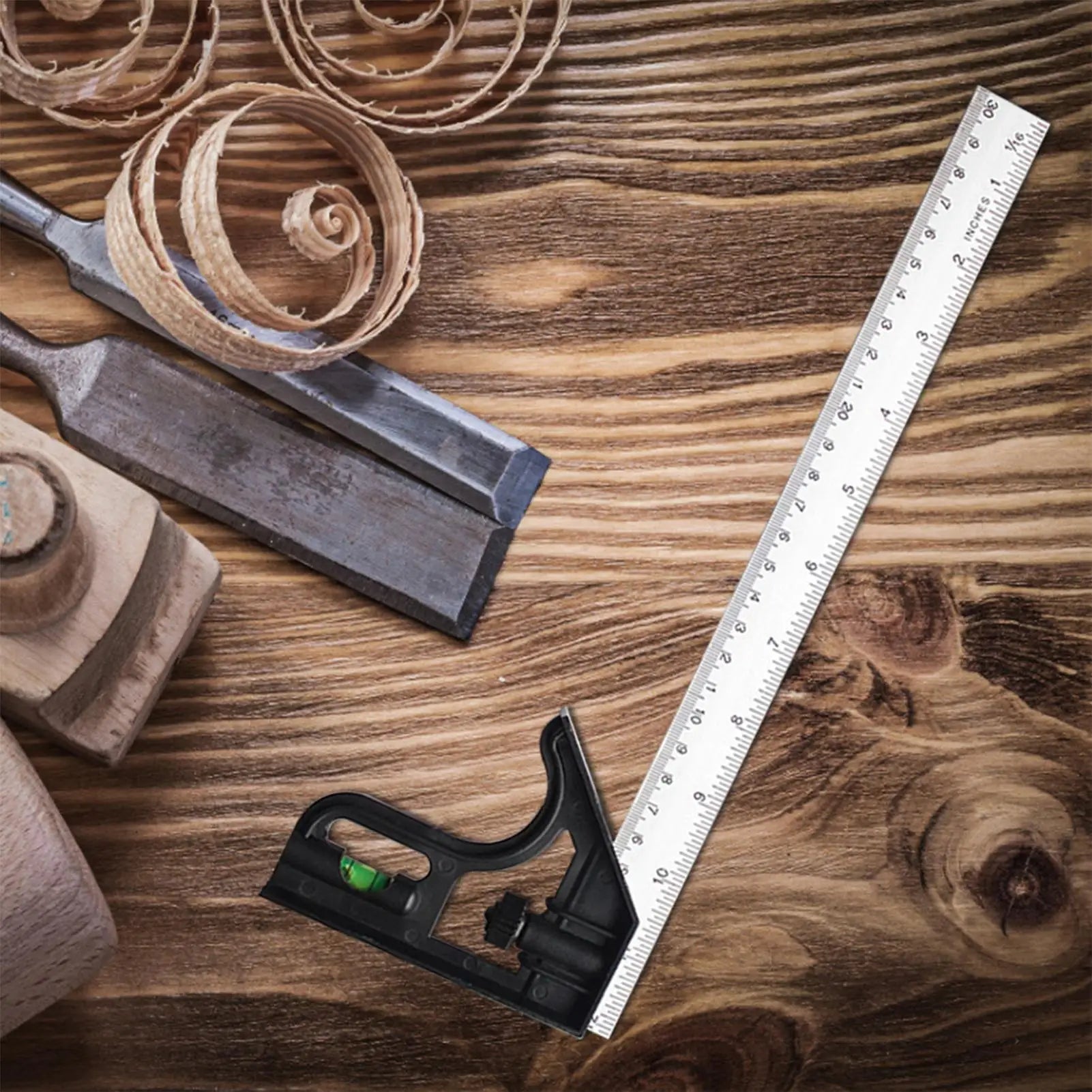 Stainless Steel Angle Combination Square Activity angle ruler Woodworking universal 45 high-precision combination angle ruler