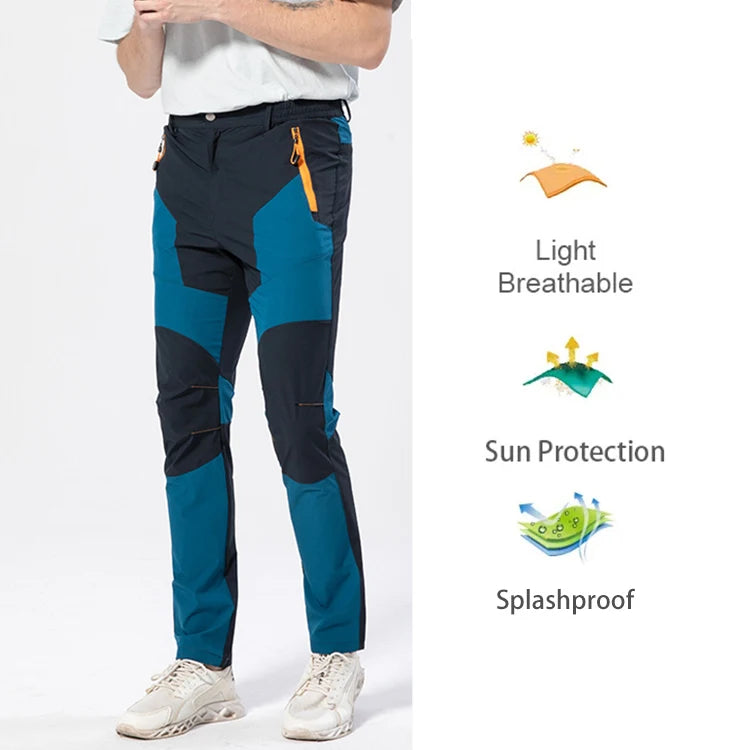 Men's Hiking Pants Summer ultra-thin, Breathable and cool Quick Dry Lightweight Cargo Work Golf Travel Pants with Zipper Pocket