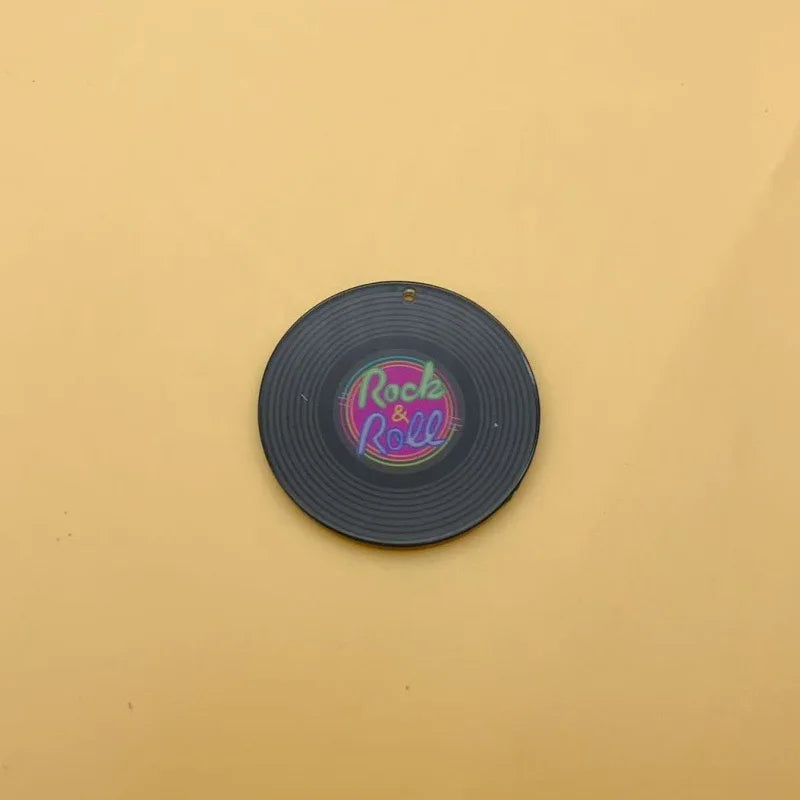 10pcs music style cassette DVD burner double-sided printing acrylic jewelry DIY pendant necklace accessories