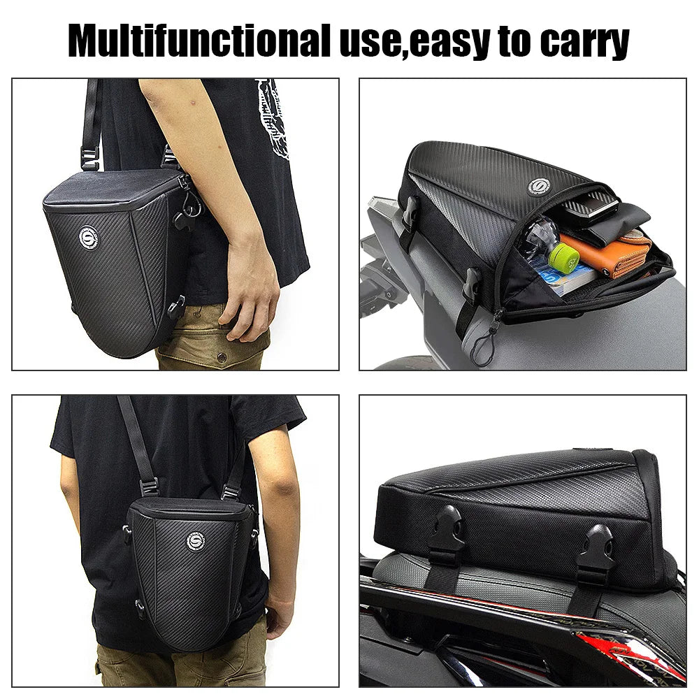 Motorcycle Saddlebag Tail Bags Storage Shoulder Bag Waterproof With Strap Set Rear Seat Backpack Large Capacity Moto Accessories