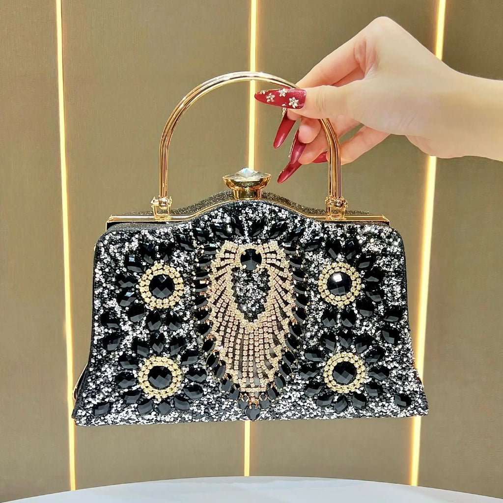 New evening bag full of diamonds handbag European and American fashion celebrity cheongsam dress banquet bag messenger bag