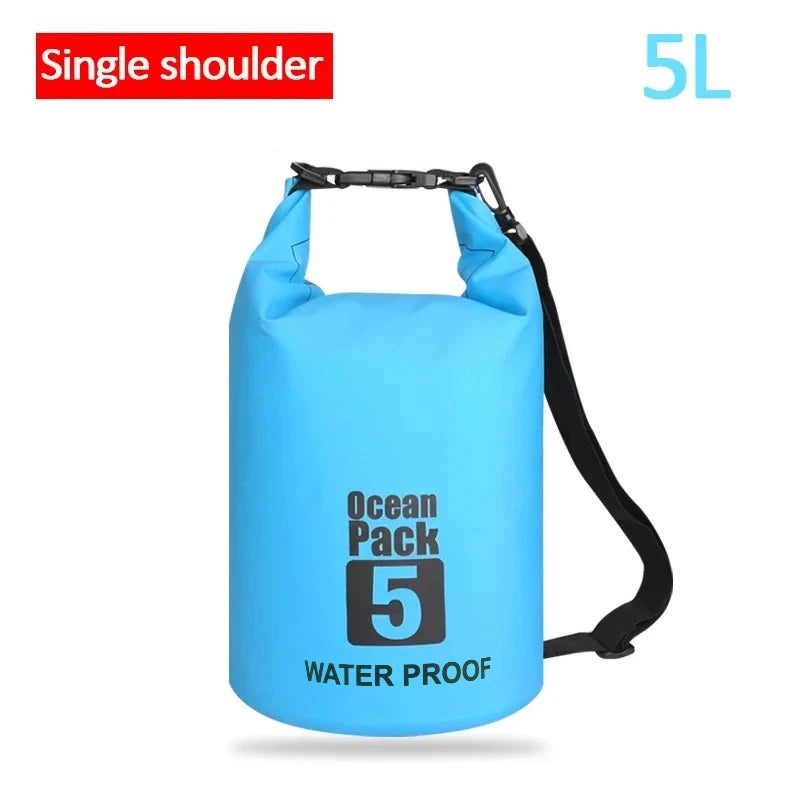 500D PVC Waterproof Dry Bag Sling Backpack Roll Top Storage Sack for Kayaking Rafting Hiking Fishing Boating Outdoor Gear