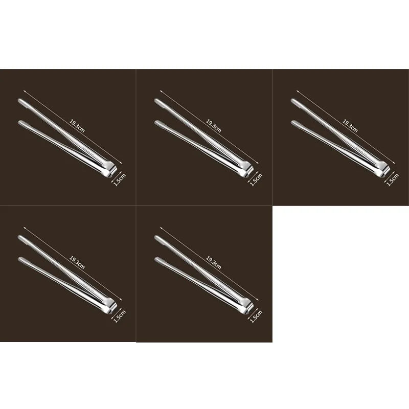 1/5pcs Stainless Steel Barbecue Clip Multifunction Food Tongs Clip Steak Tongs Lengthened Barbecue Clip Kitchen Barbecue Gadgets