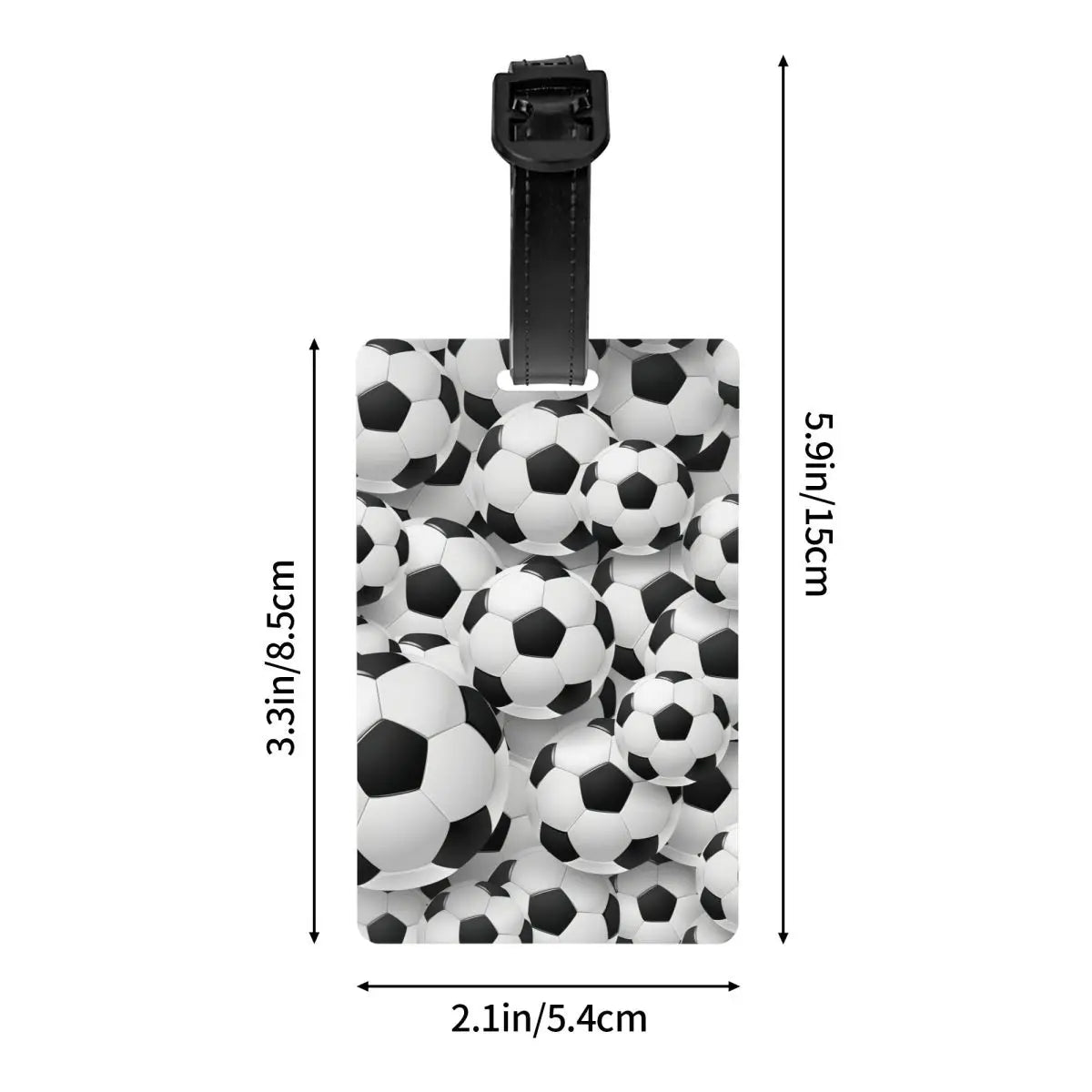 Custom Cool Soccerly Footbally Print Luggage Tag With Name Card Privacy Cover ID Label for Travel Bag Suitcase