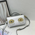 New retro pearl diamond eye creative design shoulder messenger bag fashion women's light luxury Boston bag