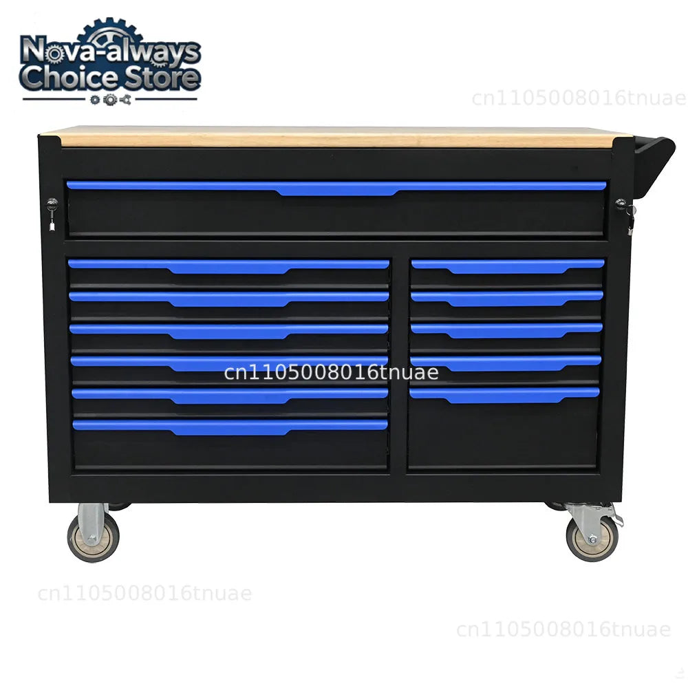 Heavy 12-Drawer Rolling Tool Cabinet Full Repair Kit for Efficient Garage Shop Storage