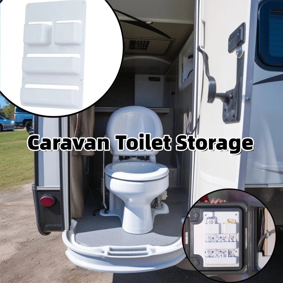 RV Toilet Storage Compartment Door Storage Pocket Kassett Shelf Box Caravan Motorhome Toilet Stowing Tidying For Thetford