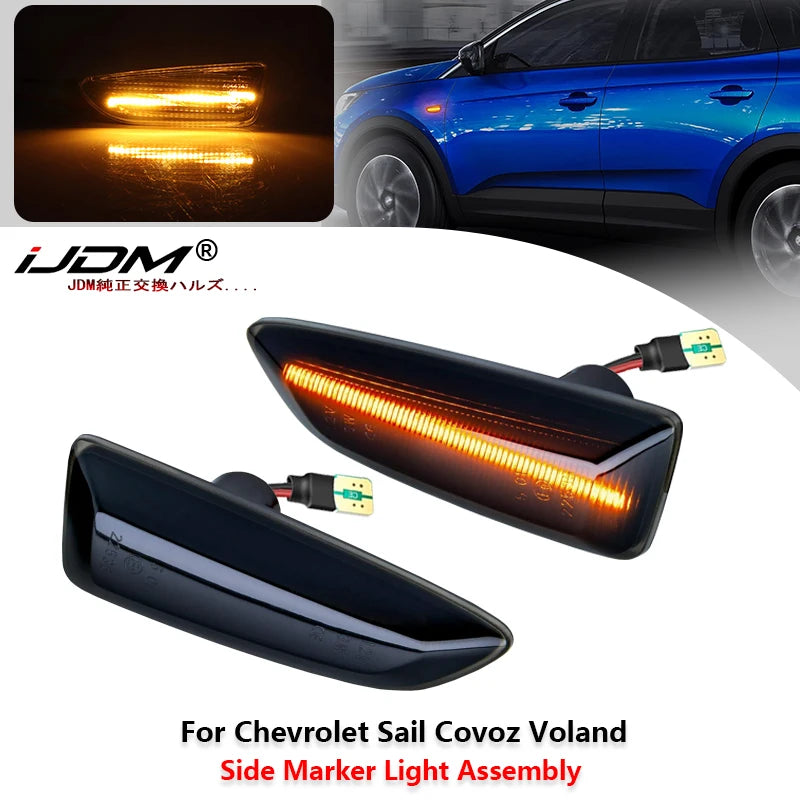 2PCS For Chevrolet Sail Covoz Volando 2015 2016 2017 2018 2019 Led Dynamic Side Marker Turn Signal Light Sequential Blinker