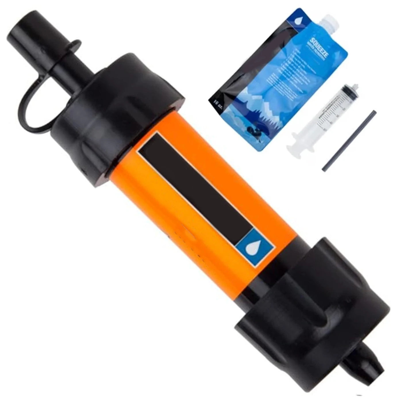 Outdoor Water Filter Straw Water Filtration System Emergency Water Drinking Purifier Sucker Travel Camping Hiking Survival Tools